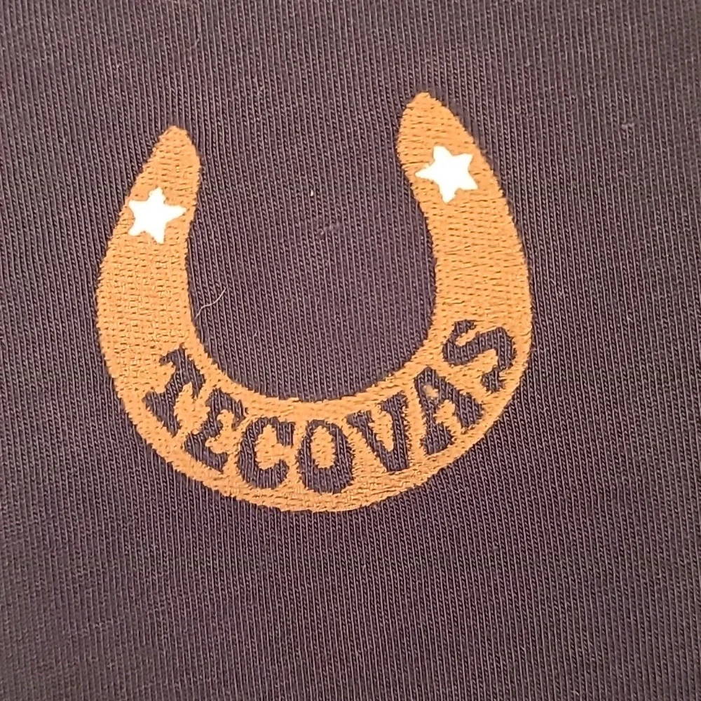 TECOVAS Black Cotton Embroidered Recent Womens‎ XS Elbow Sleeve T Shirt Top NEW - Picture 3 of 10